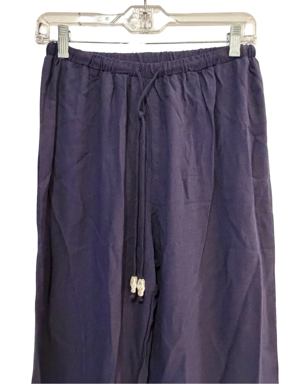 Paper Heart Anthropologie Navy Linen Beaded Cami Pants Set XS NWT